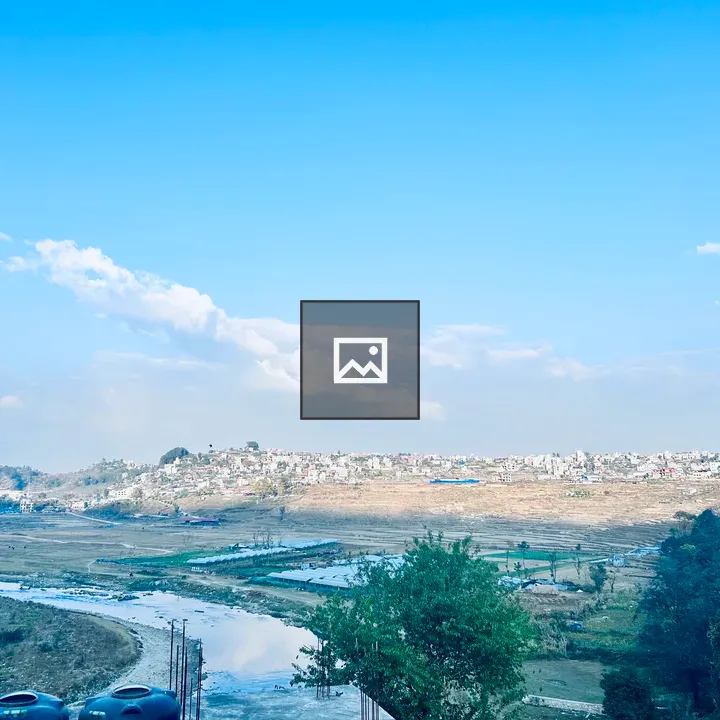 Down River View With City
