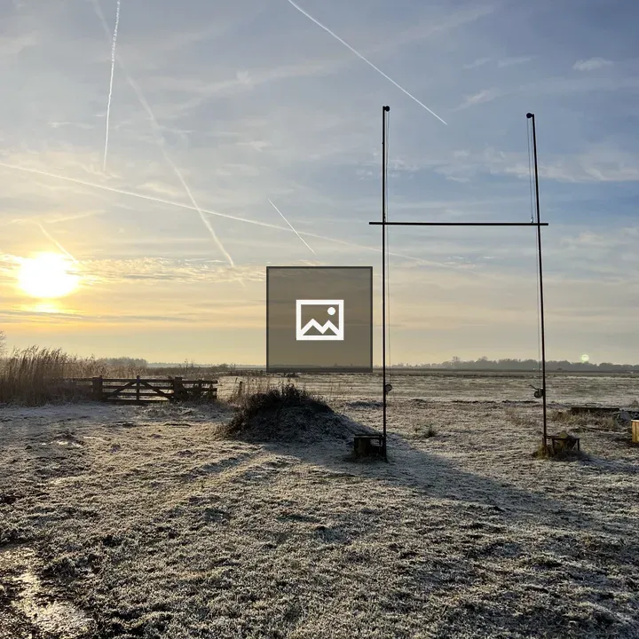 View over meadow with frost