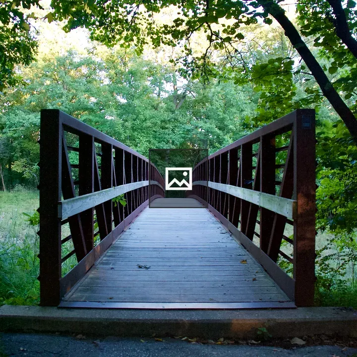 Wooden pedestrian bridge