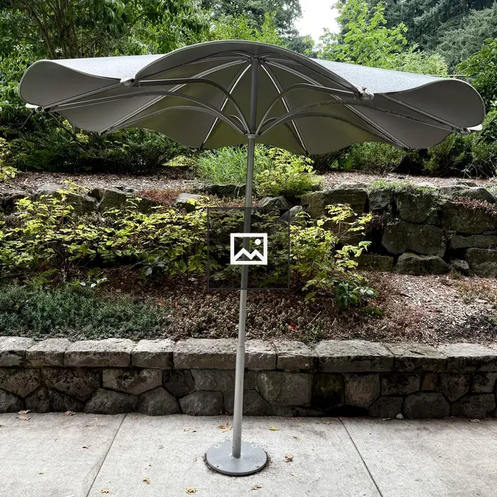 Grey Umbrella on Concrete Path