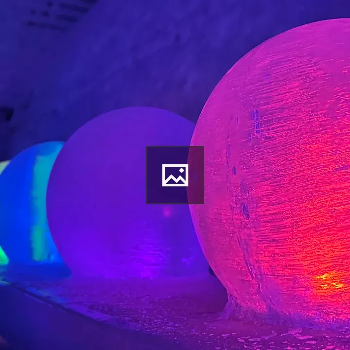 Row of Rainbow Lights in Ice Balls
