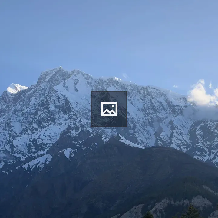 Snow capped mountain scene