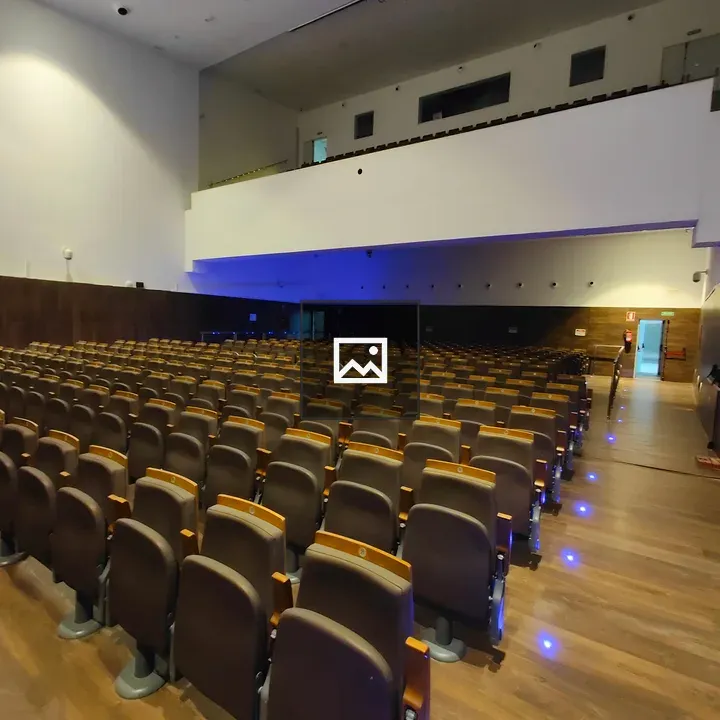 Empty auditorium with brown seats