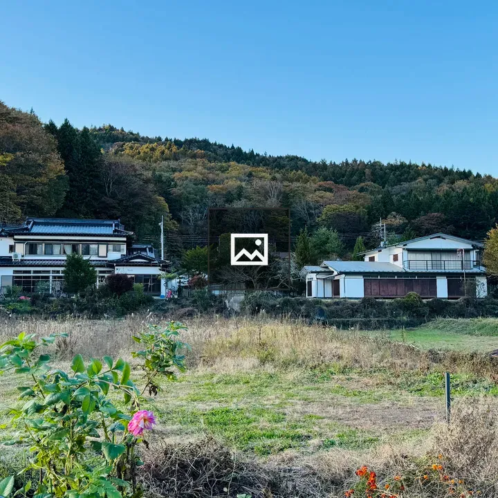 Rural landscape with grassy field
