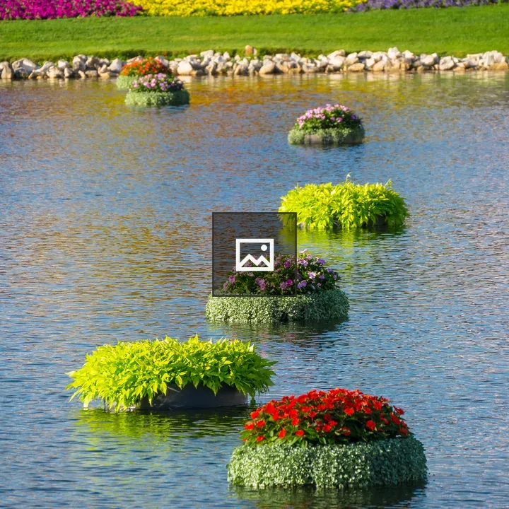 Floating flower pots at Epcot