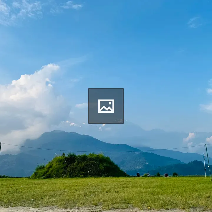 Panoramic landscape with green fields