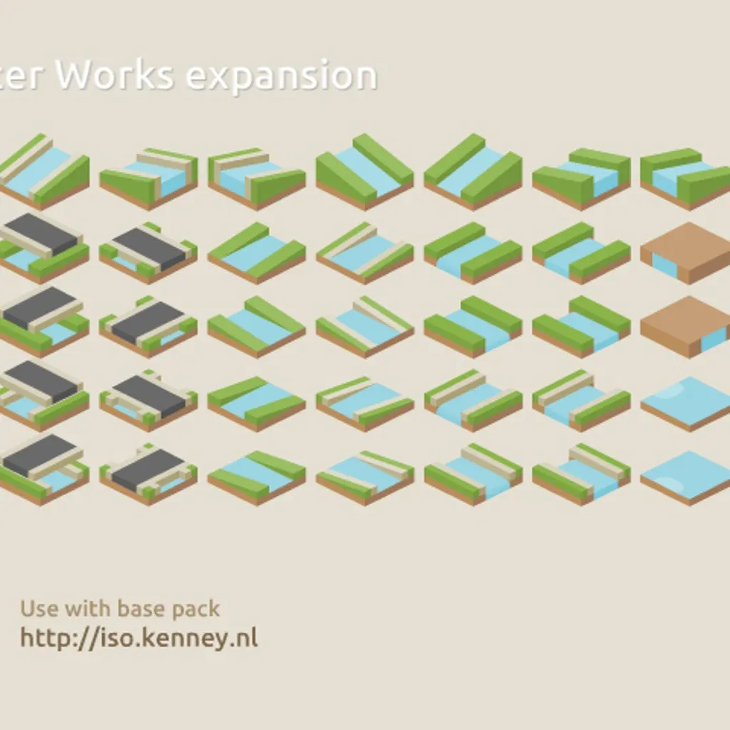 Isometric Roads Water