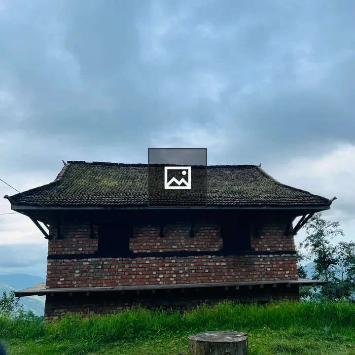 Rustic brick house scene