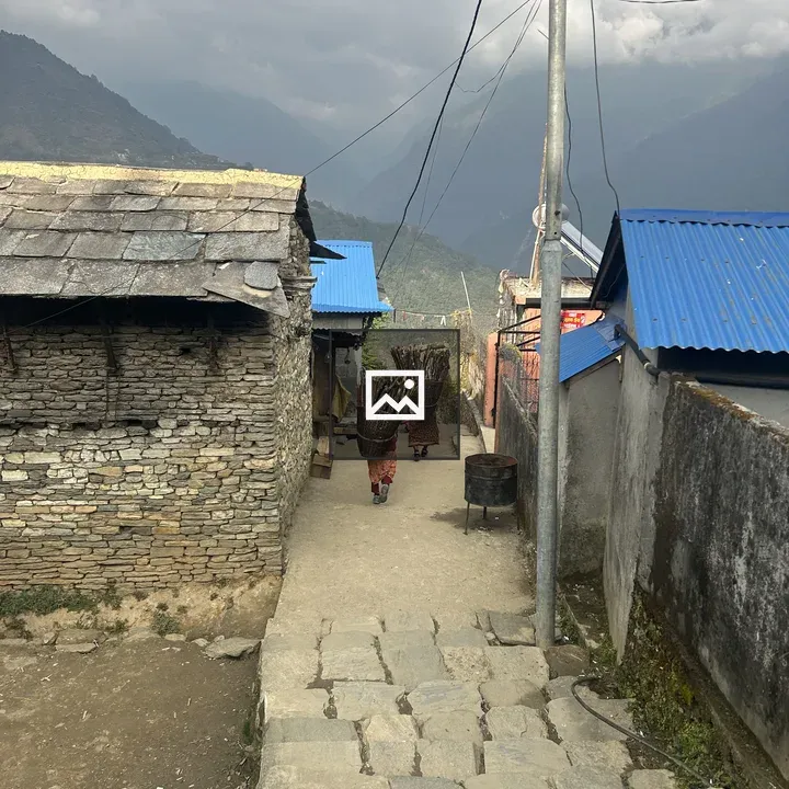 Stone-paved Alley in Mountain Village