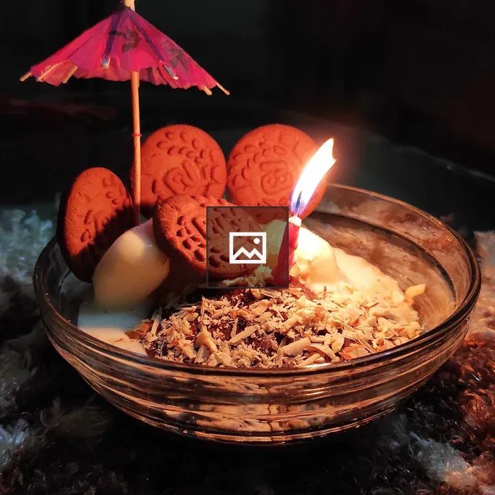 Dessert in a Bowl with Candle