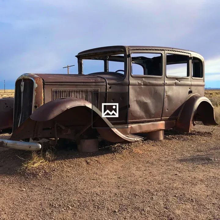 Rusted Abandoned Vehicle in Arizona Desert