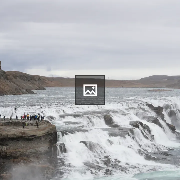 Waterfall with Rock Walkway