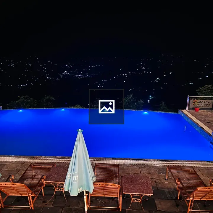 Night city view from pool