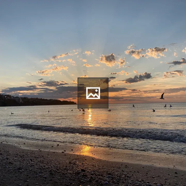 Beach at Sunset Scene