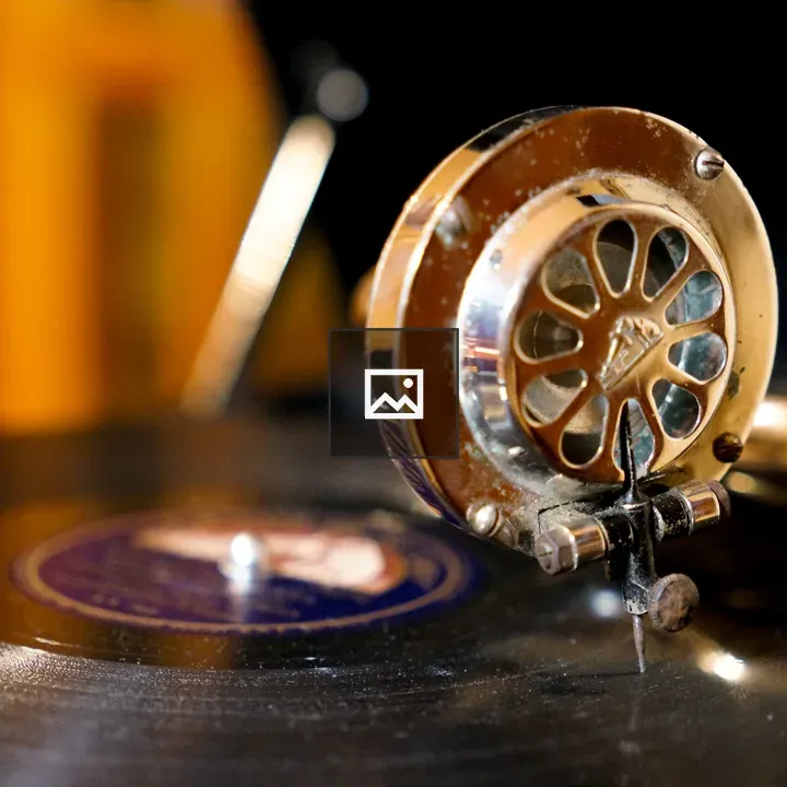 Closeup of an old gramophone