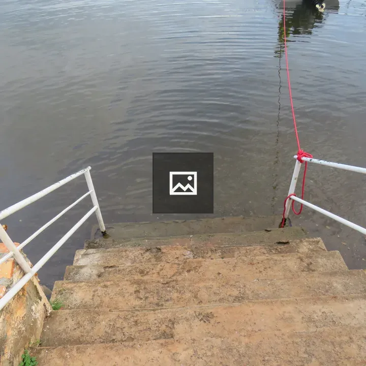 Weathered concrete steps by Lake Victoria