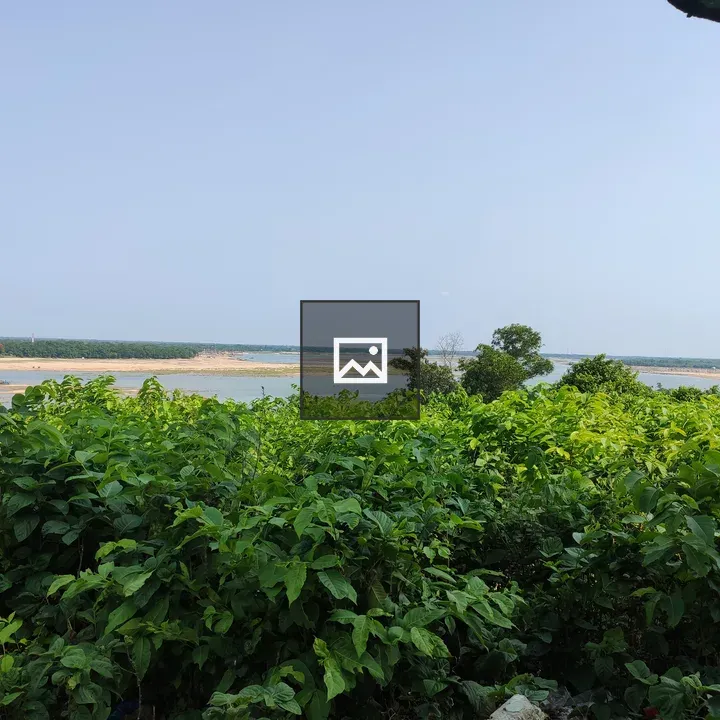 Green Landscape with River and Sky