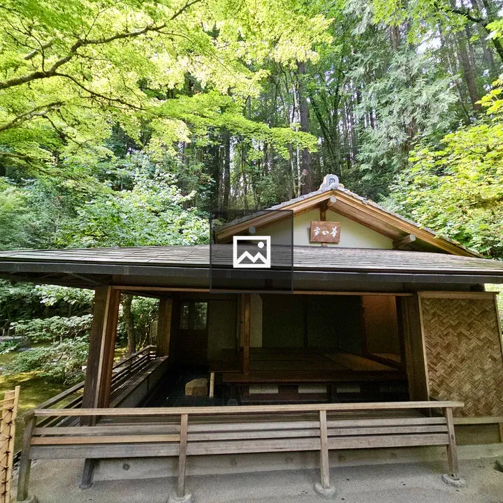 Japanese tea house in garden