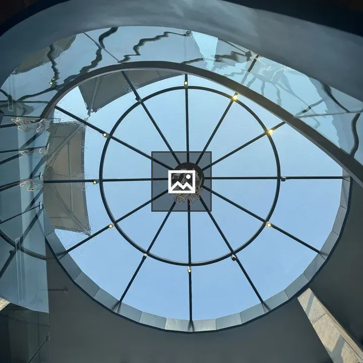 Circular skylight with metal framework
