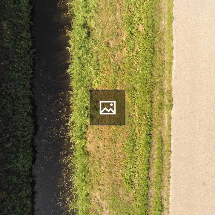 Dutch crops by the road from above