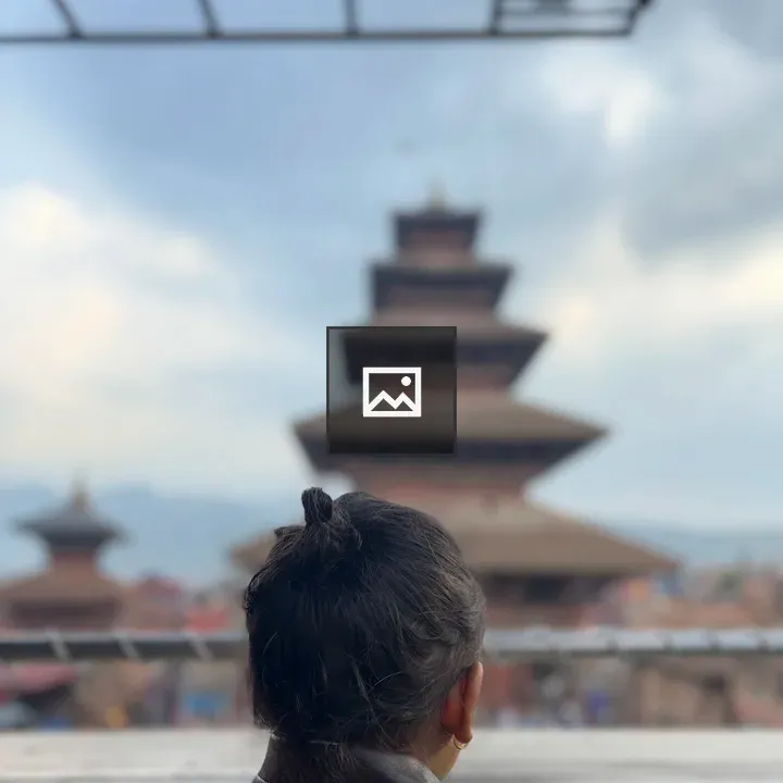 Child Overlooking Pagoda Scene