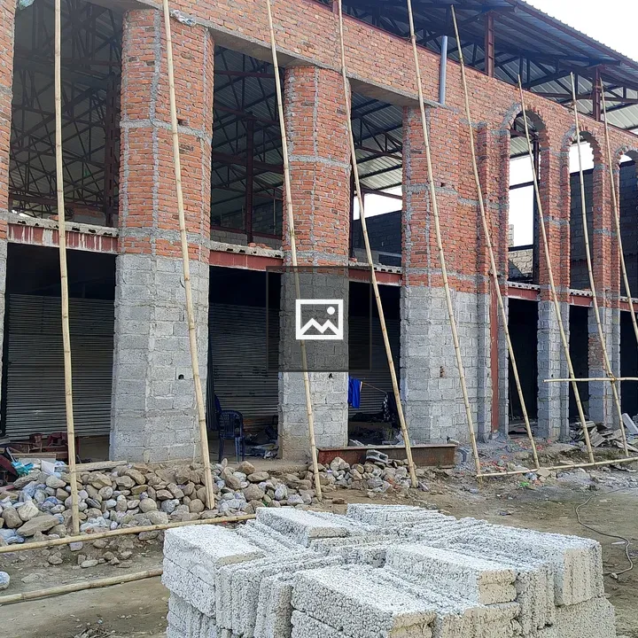 Brick building under construction