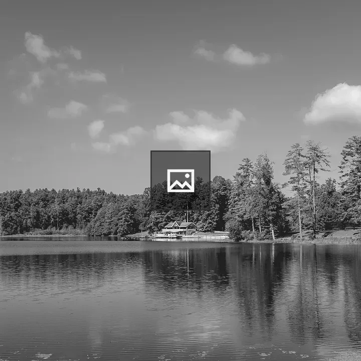 Lakeside Lodge in Black and White
