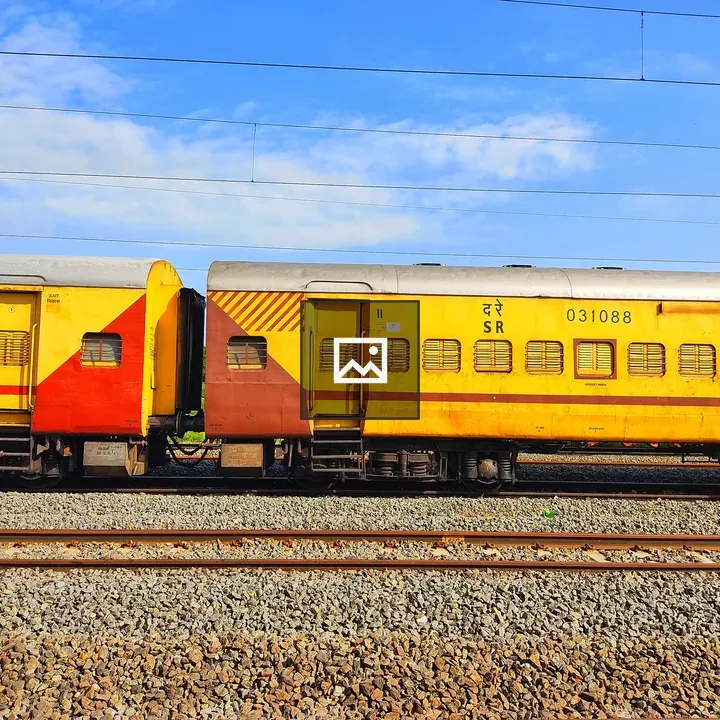 Indian train on tracks