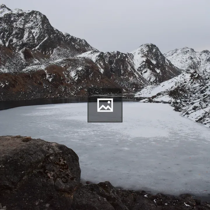 Serene partially frozen lake landscape