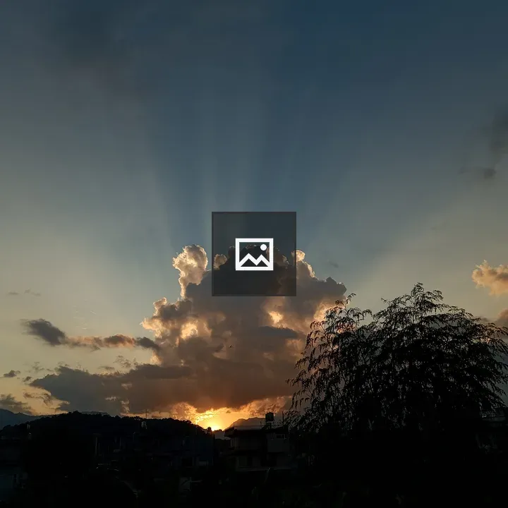 Dramatic sunset sky silhouette