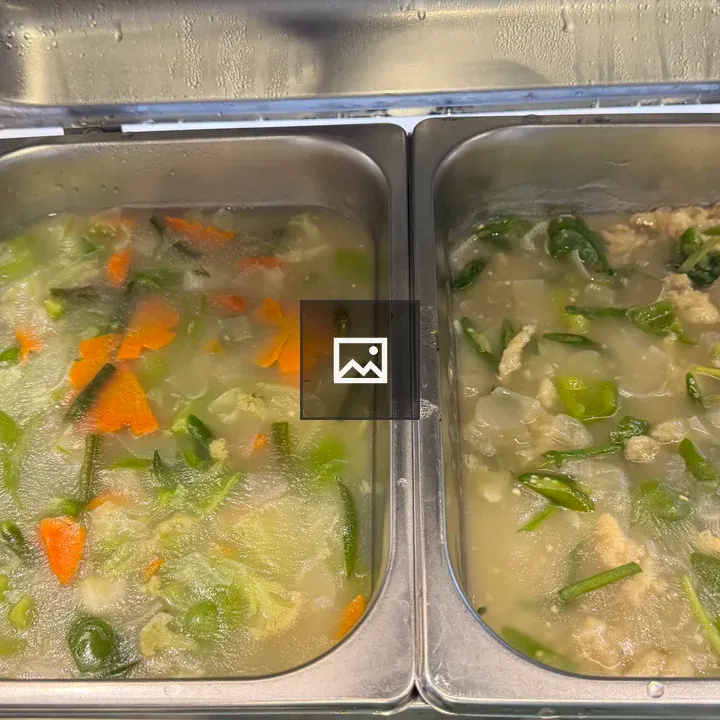Thai-style vegetable soup trays