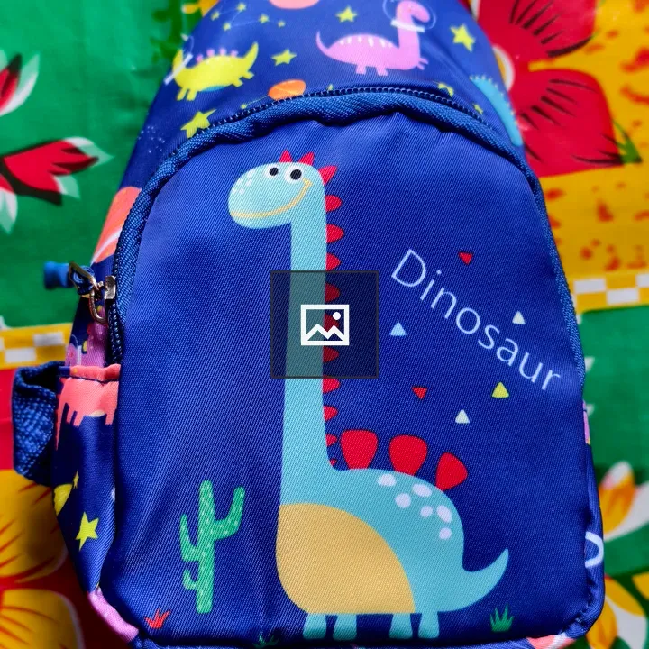 Blue Kids’ Backpack with Dinosaur Print