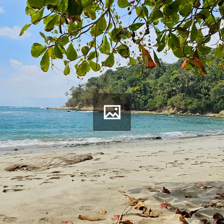 Quiet beach with blue waves