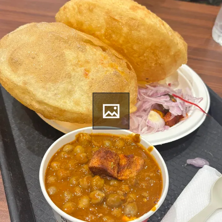 Chole Bhature on Plate