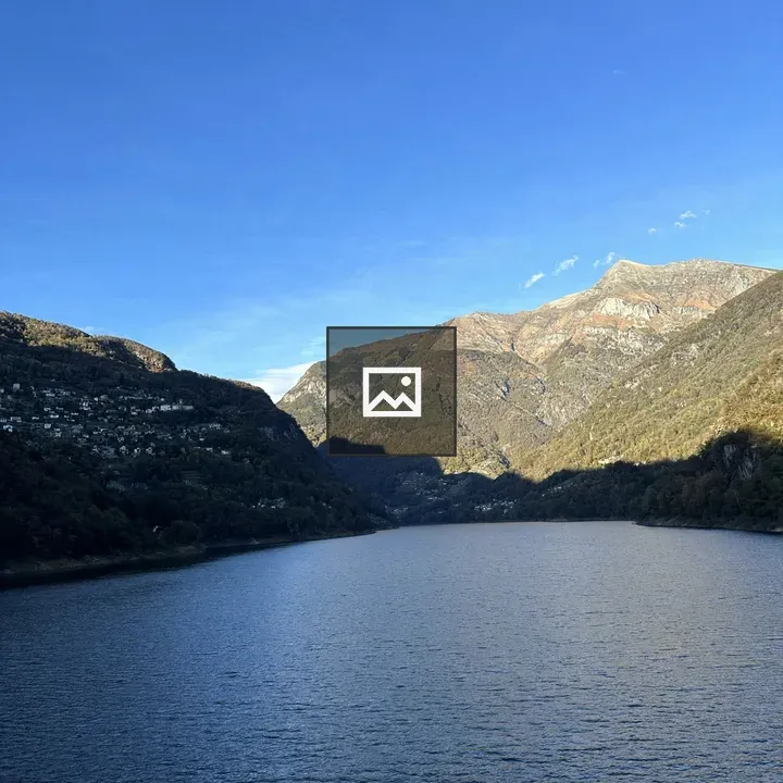 Cannobio pier view with mountains