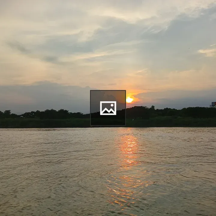 River at Sunset Scene