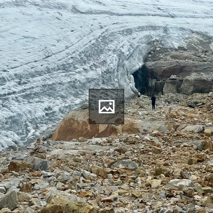 Figure Before Glacier in Sierra Nevada del Cocuy