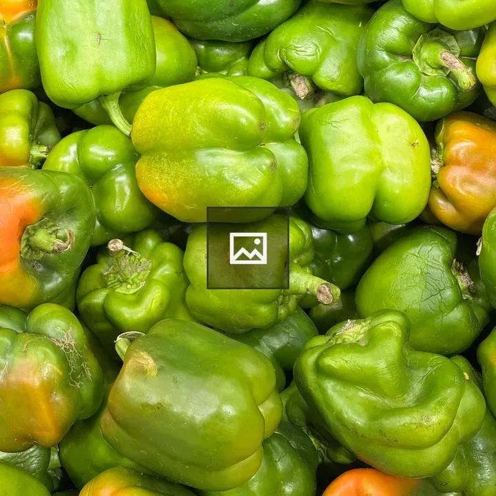 Capsicum Display in Green and Orange