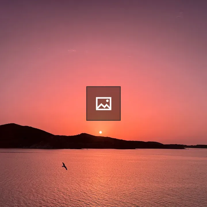 Sunset over Mediterranean Sea with Bird