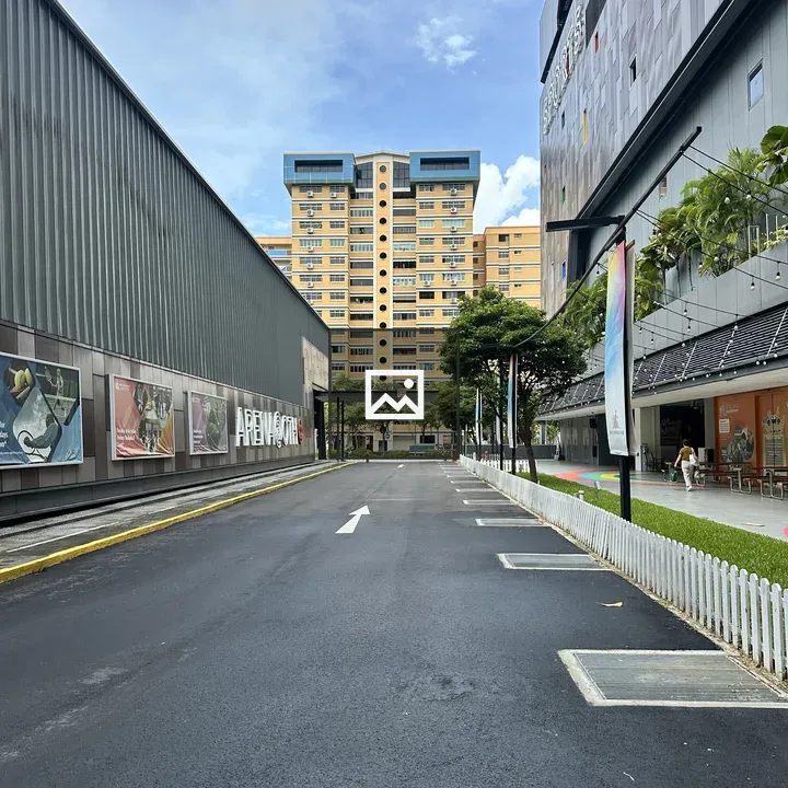 Road in front of a Singapore mall