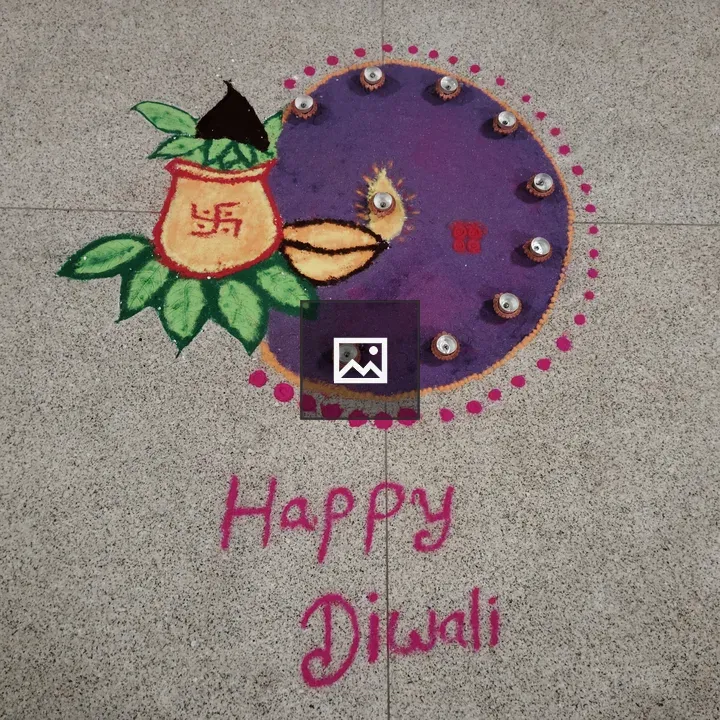 Rangoli Design with Diyas