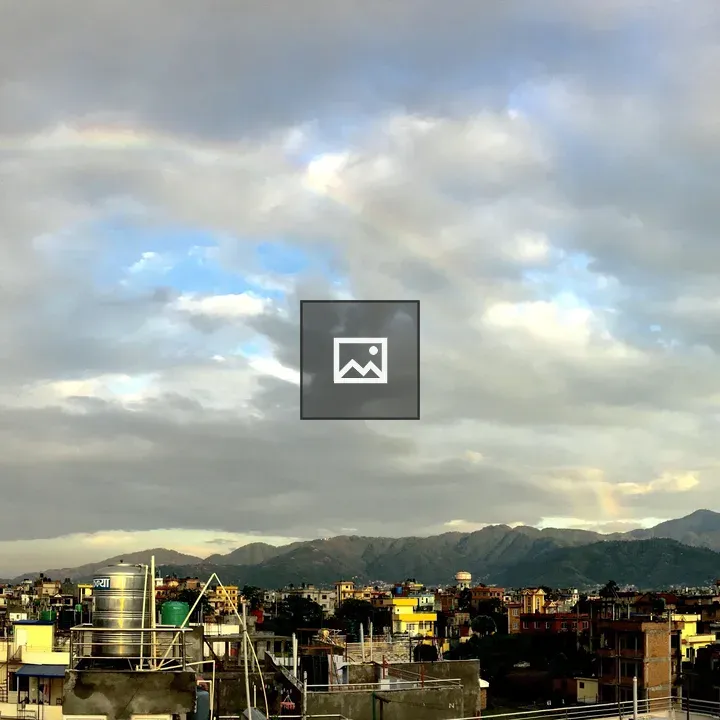 Rainbow panorama over Nepal