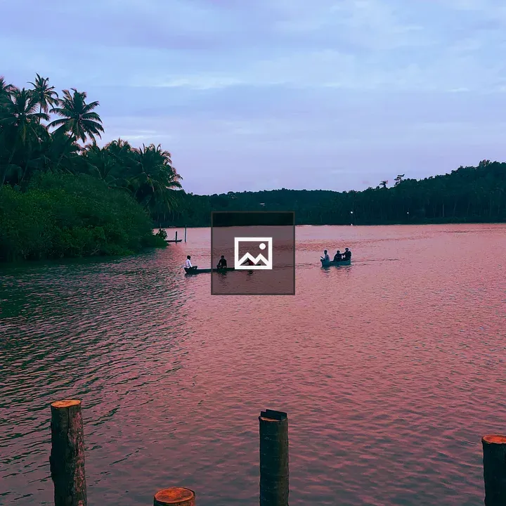 Tranquil river at sunset