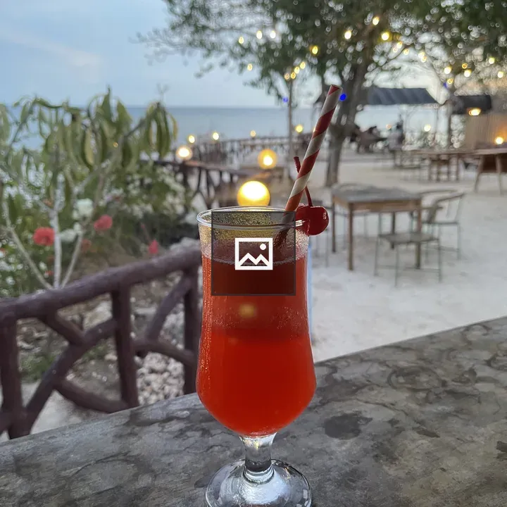 Cherry cocktail in the resort
