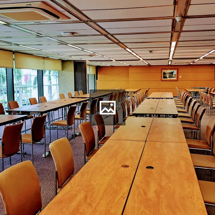 Conference room with long tables