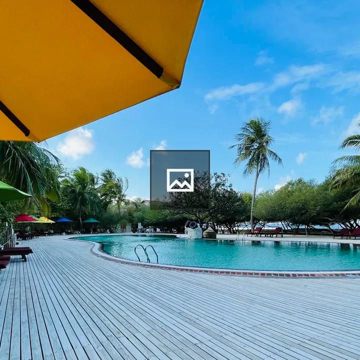 Swimming pool scene with chair