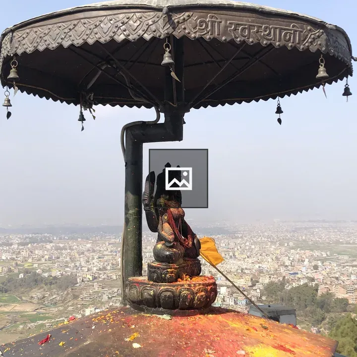 Statue with Kathmandu Valley in Background