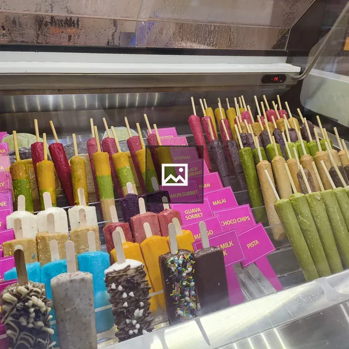 Colorful ice cream sticks display