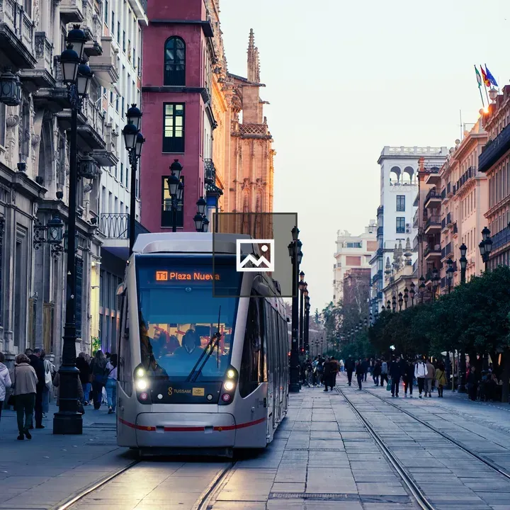 Front view of incoming tramway