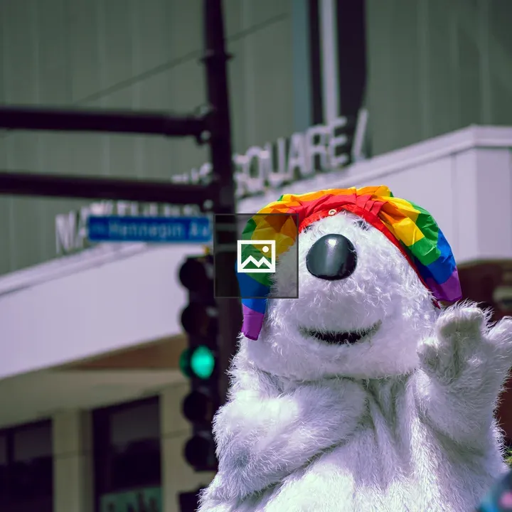 Polar bear at Pride parade